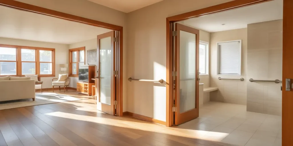 layout of aging in place design in a home