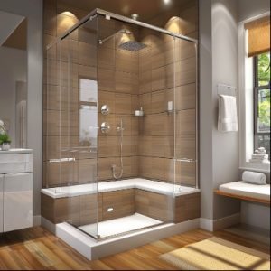 shower stall with seat