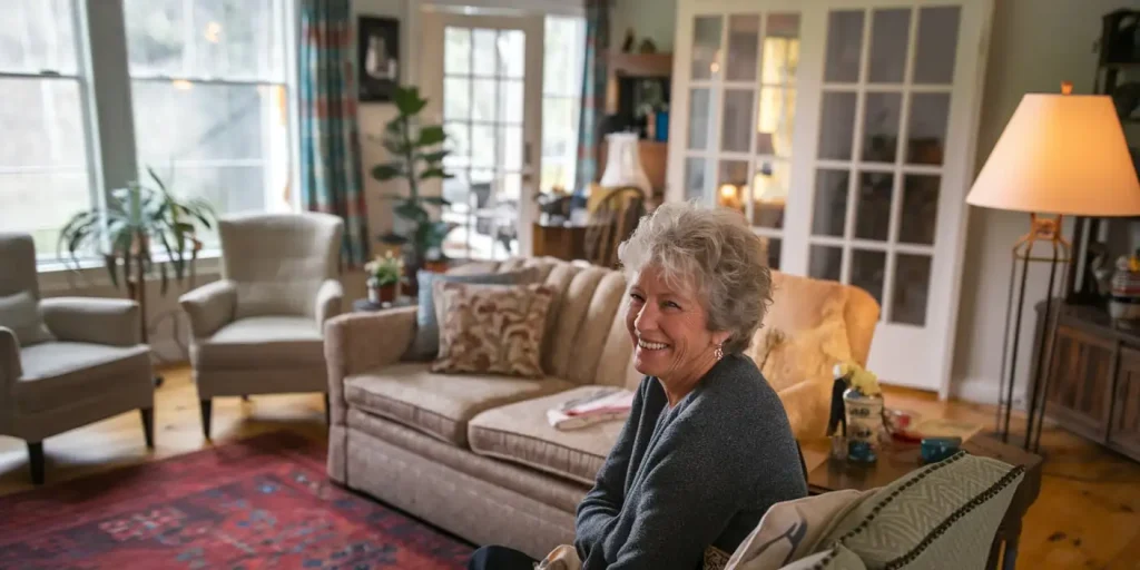 Senior woman enjoying the benefits of aging in place