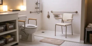 a safer decluttered bathroom for seniors