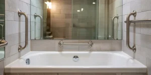 where to place grab bars around bathtub